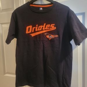 Baltimore Orioles T-shirt black with embroidered logo Ladies Medium